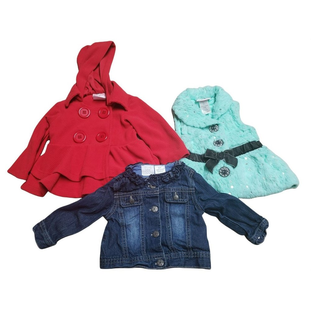 Little Lass Vest‎ Koala Faux Fur 6-9mth jacket Lot